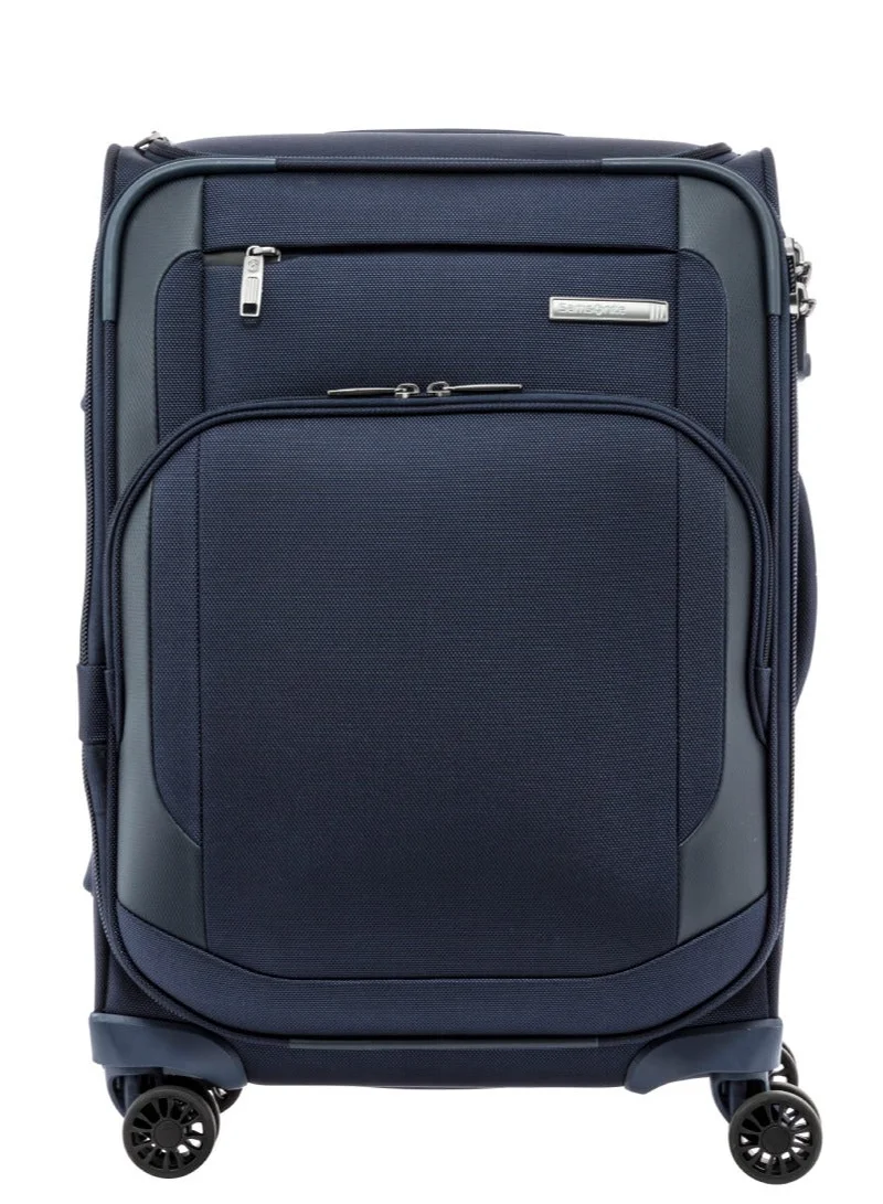 Samsonite  Hexel Suitcase Cabin Size 56 cm / 20 inch, 4 Spinner Wheels, 100% Nylon, Navy|TSA Lock|Trifold Garment Bag|Shoe Bag|Expandable|Front Storage Compartment|Top Storage Pocket - 10 Years International Warranty  | Best Price UAE